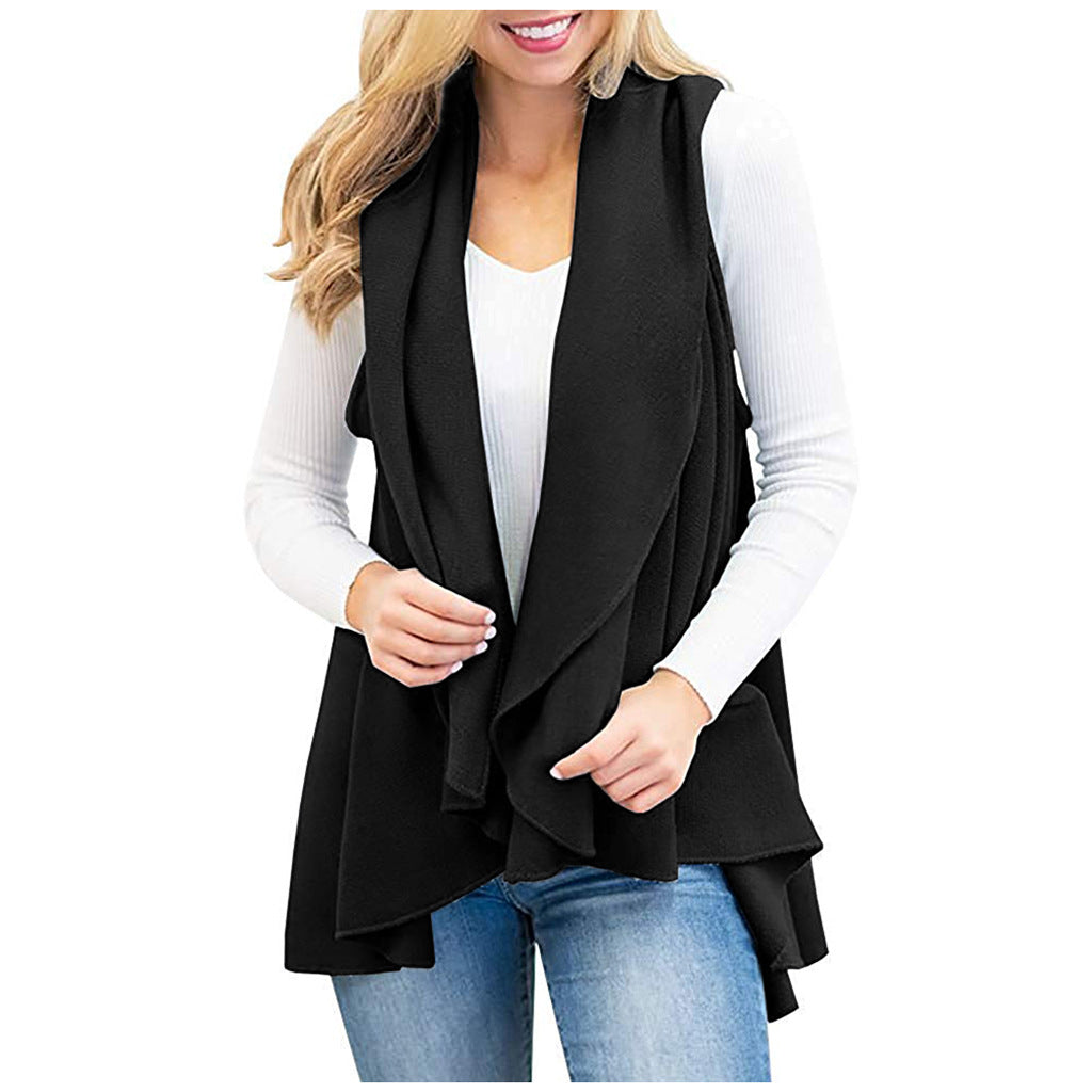 Fashionable Sleeveless Solid Color Cashmere Vest Women apparel & accessories