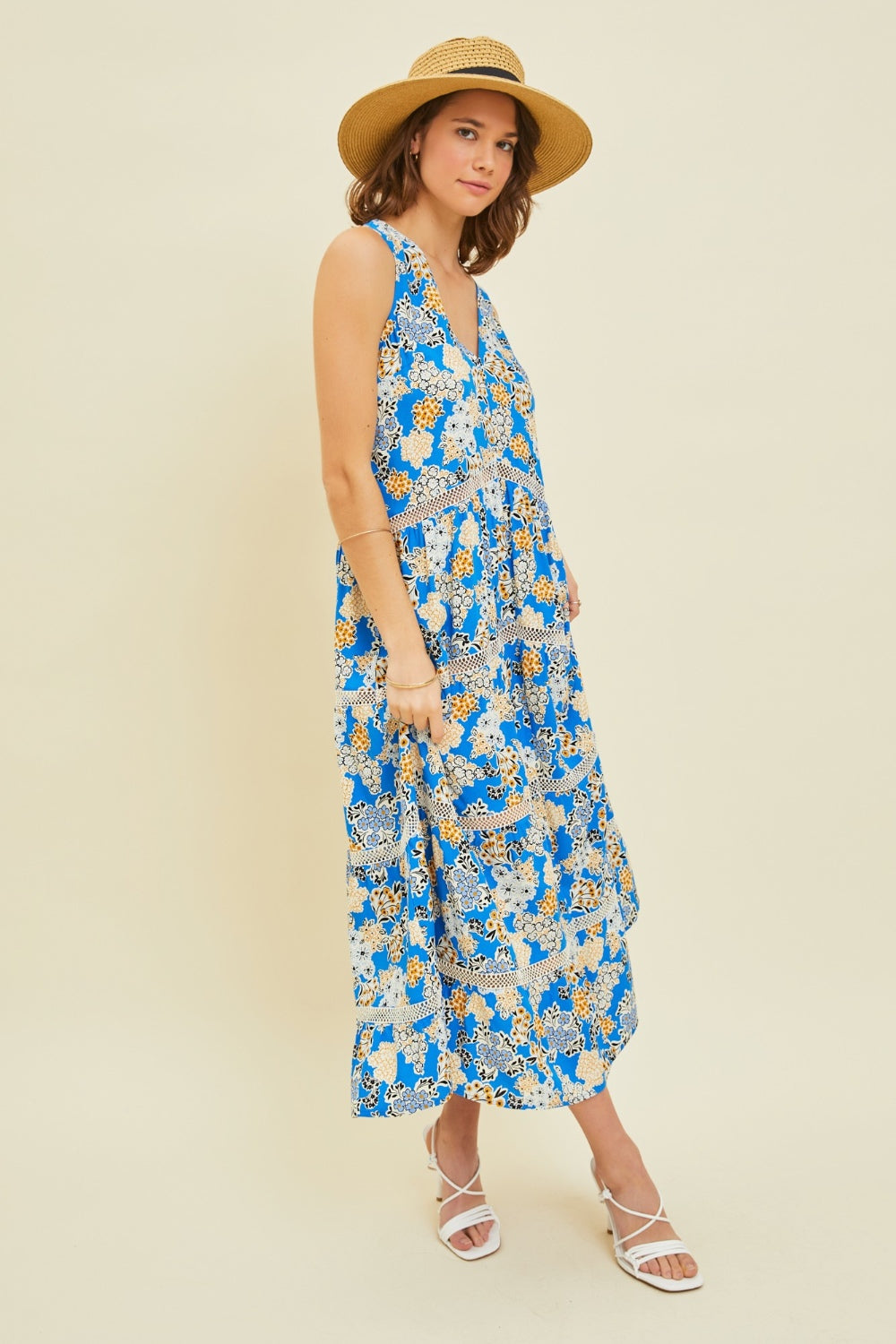 HEYSON Printed Crochet Trim Maxi Dress Dresses & Tops