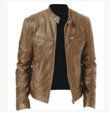 PU Leather Jacket Slim Leather Jacket apparels & accessories