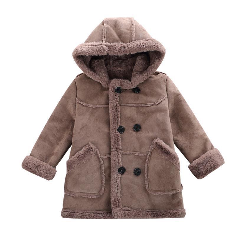 Fashion Boys' Suede Padded Trench Coat Winter clothes for men