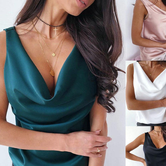 Fashion Solid Color Sleeveless Top Dresses & Tops