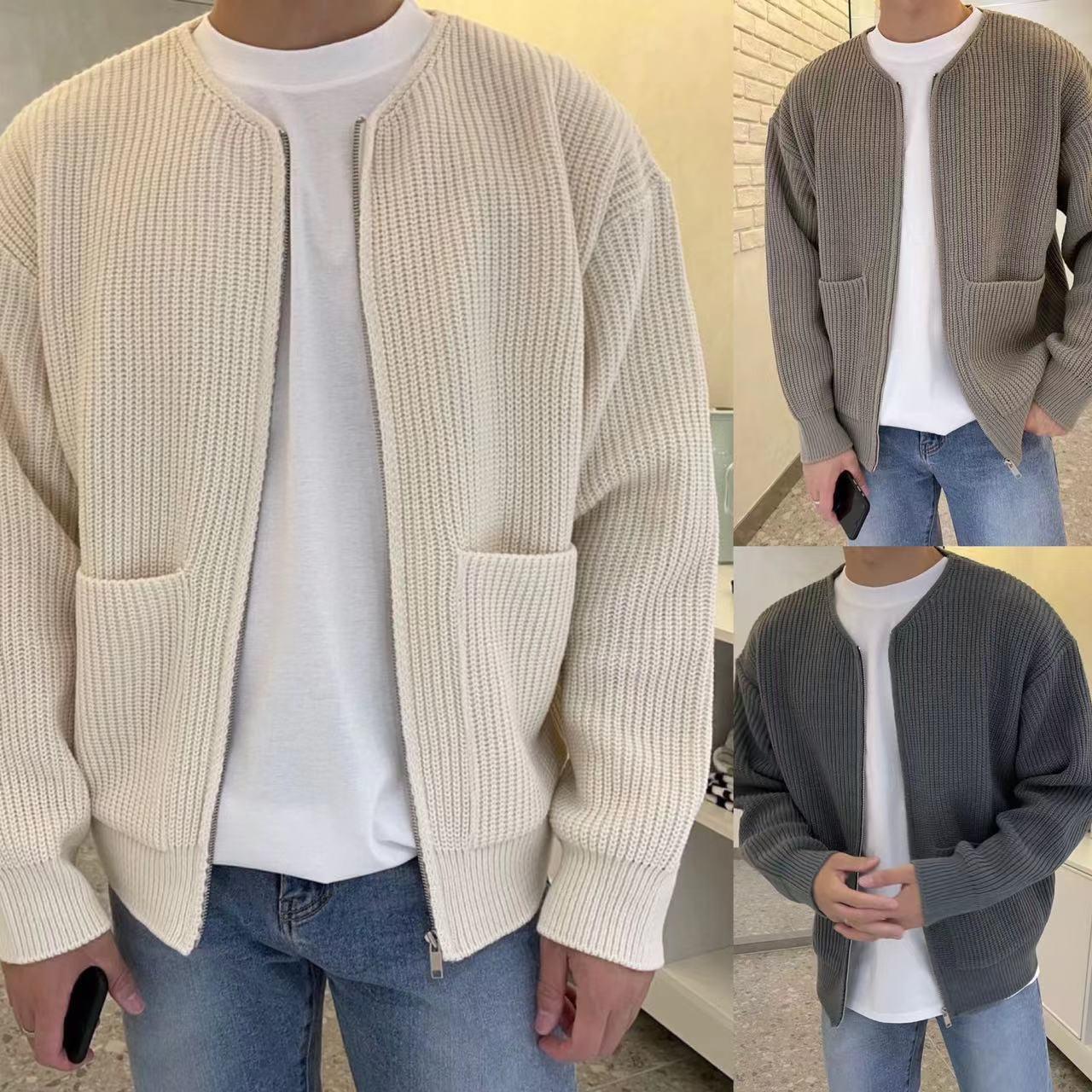 Fashion Trendy Knitted Cardigan Men's Sweater Winter clothes for men