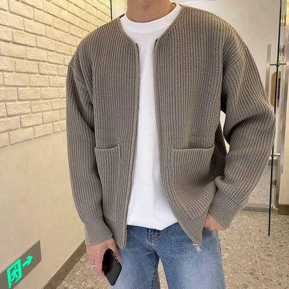 Fashion Trendy Knitted Cardigan Men's Sweater Winter clothes for men