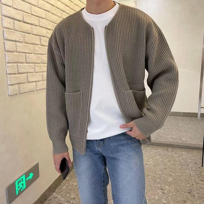 Fashion Trendy Knitted Cardigan Men's Sweater Winter clothes for men