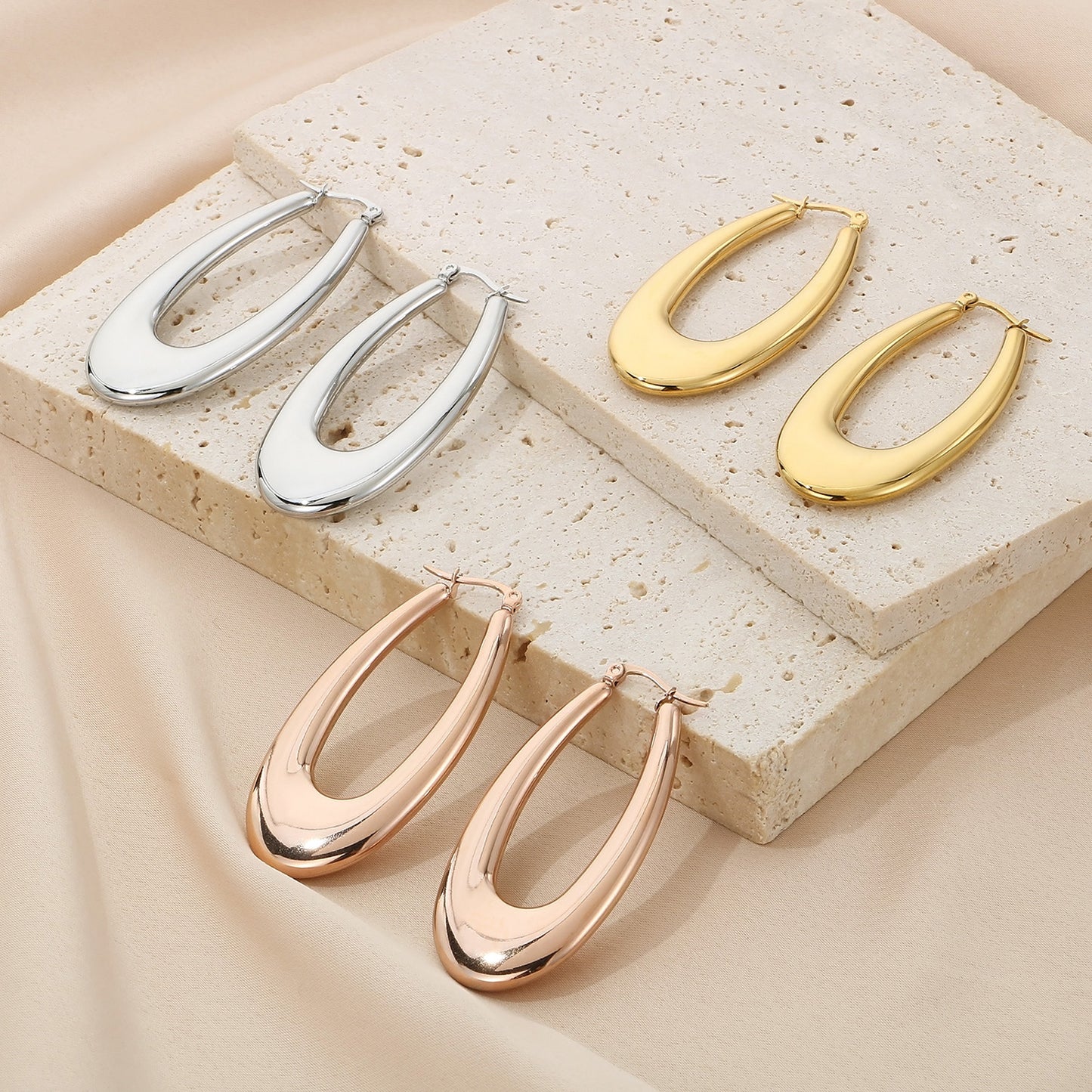 Stainless Steel Hinged Hoop Earrings apparel & accessories