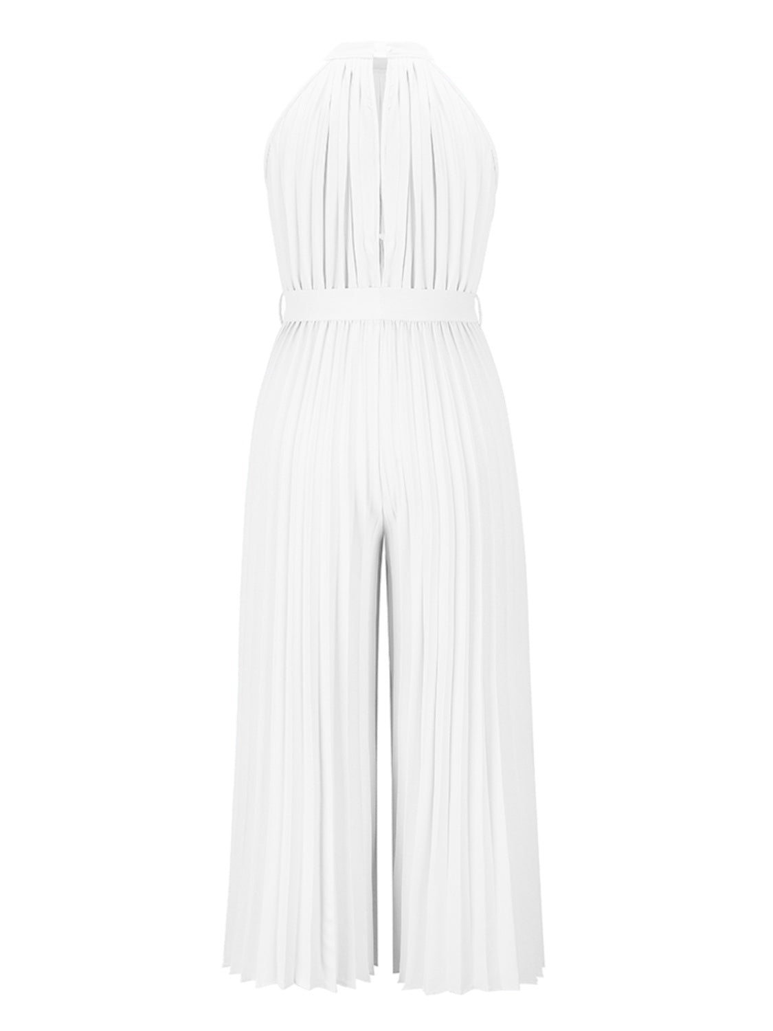 Cutout Tied Pleated Sleeveless Jumpsuit Dresses & Tops