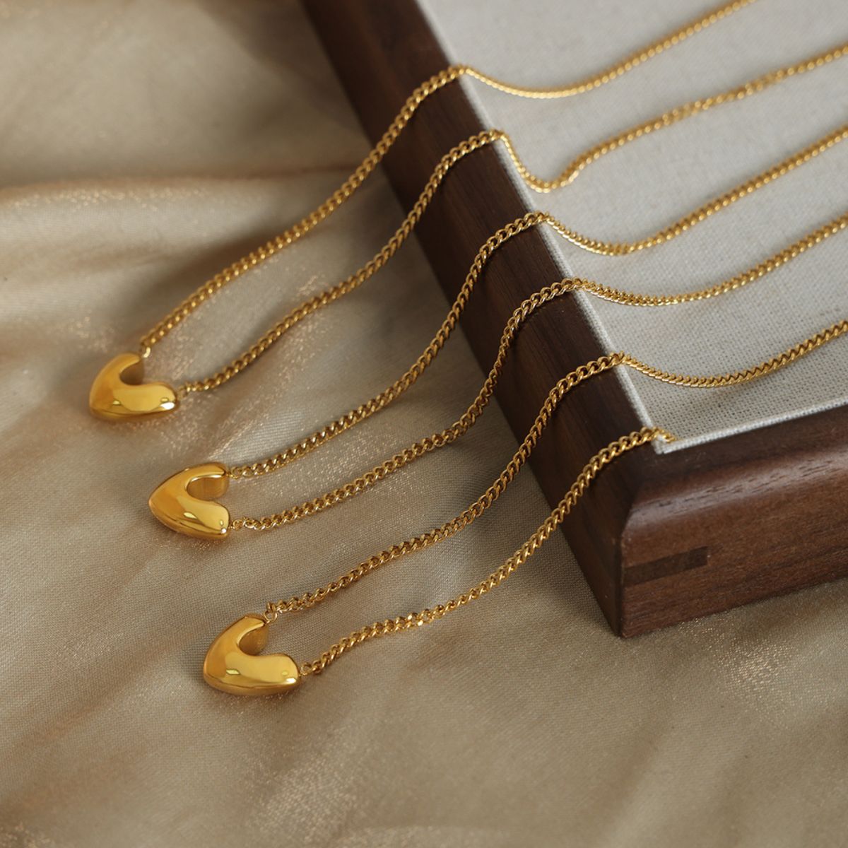 Gold-Plated Heart Pendant Necklace apparel & accessories