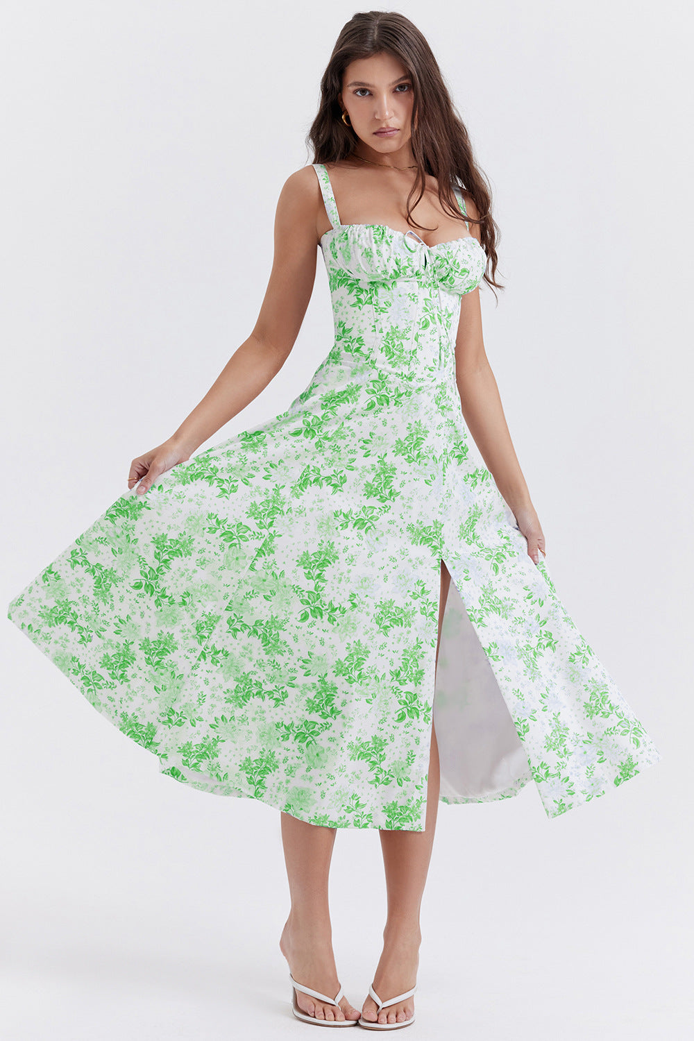 Women's Floral Print Dress With Straps apparel & accessories