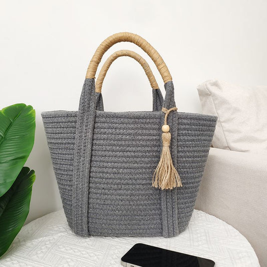 Women's Fashion Versatile Cotton Rope Woven Bag apparel & accessories