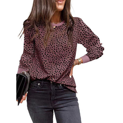 Women's Spot Printed Long-sleeved Top apparel & accessories