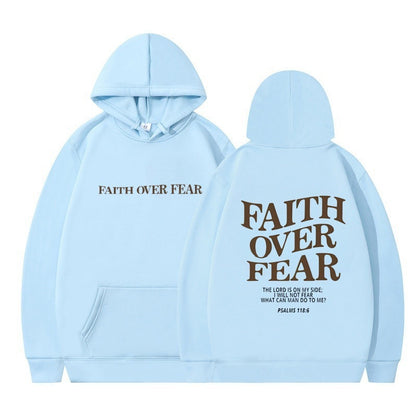 Hoodie Faith Fear Printed Sweatshirt apparels & accessories