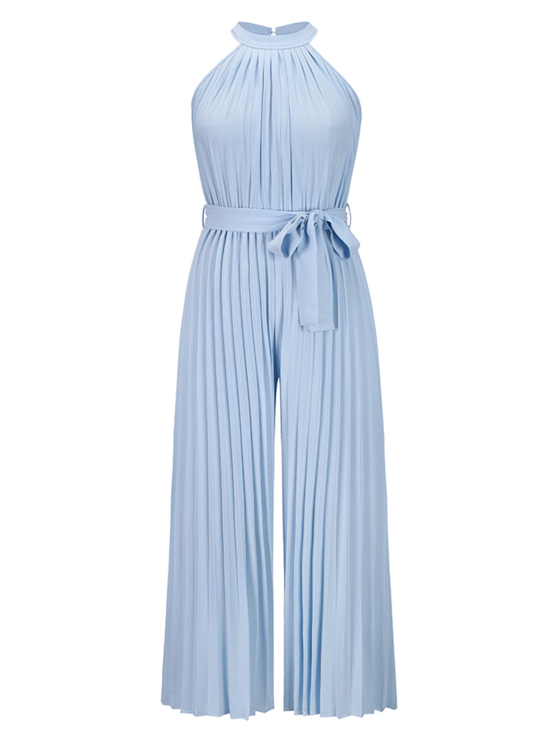 Cutout Tied Pleated Sleeveless Jumpsuit Dresses & Tops