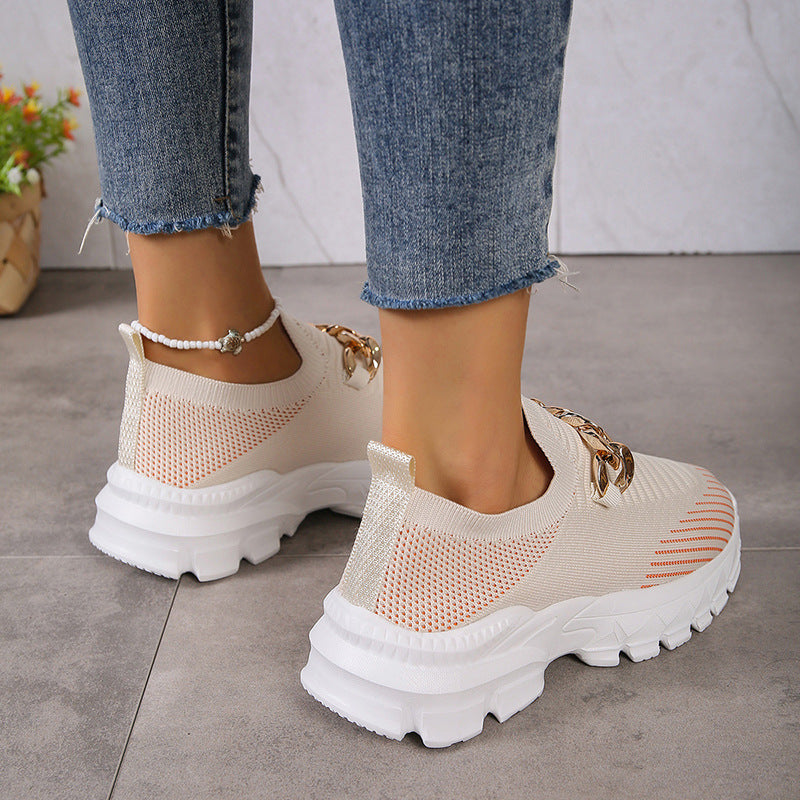 Women Breathable Casual Soft Sole Walking Slip On Flat Shoes Shoes & Bags