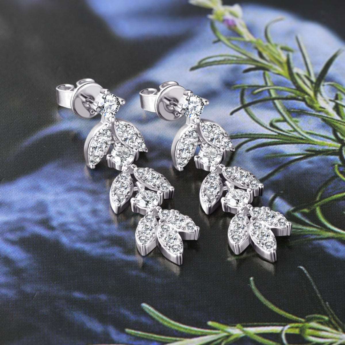 925 Sterling Silver Moissanite Leaf Earrings apparel & accessories