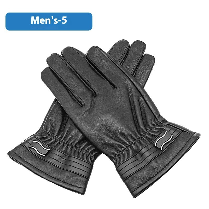 Genuine Leather Gloves Men's Winter Velvet Cold Protection apparels & accessories