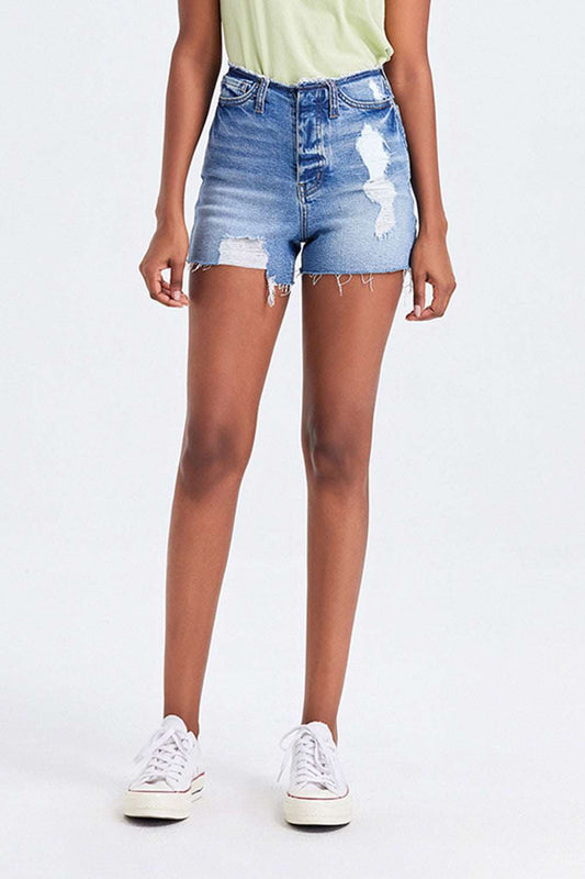 BAYEAS High Rise Bandless Denim Shorts Bottom wear