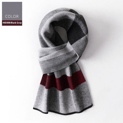 Wool Scarf Men's Winter Plaid Double-sided Scarf Men's Scarves