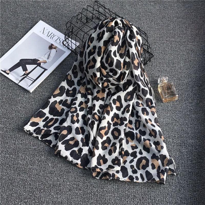 Female Leopard Print Chiffon Scarf scarves, Shawls & Hats