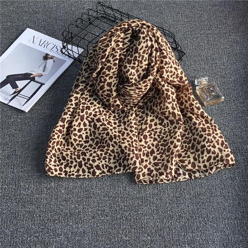 Female Leopard Print Chiffon Scarf scarves, Shawls & Hats