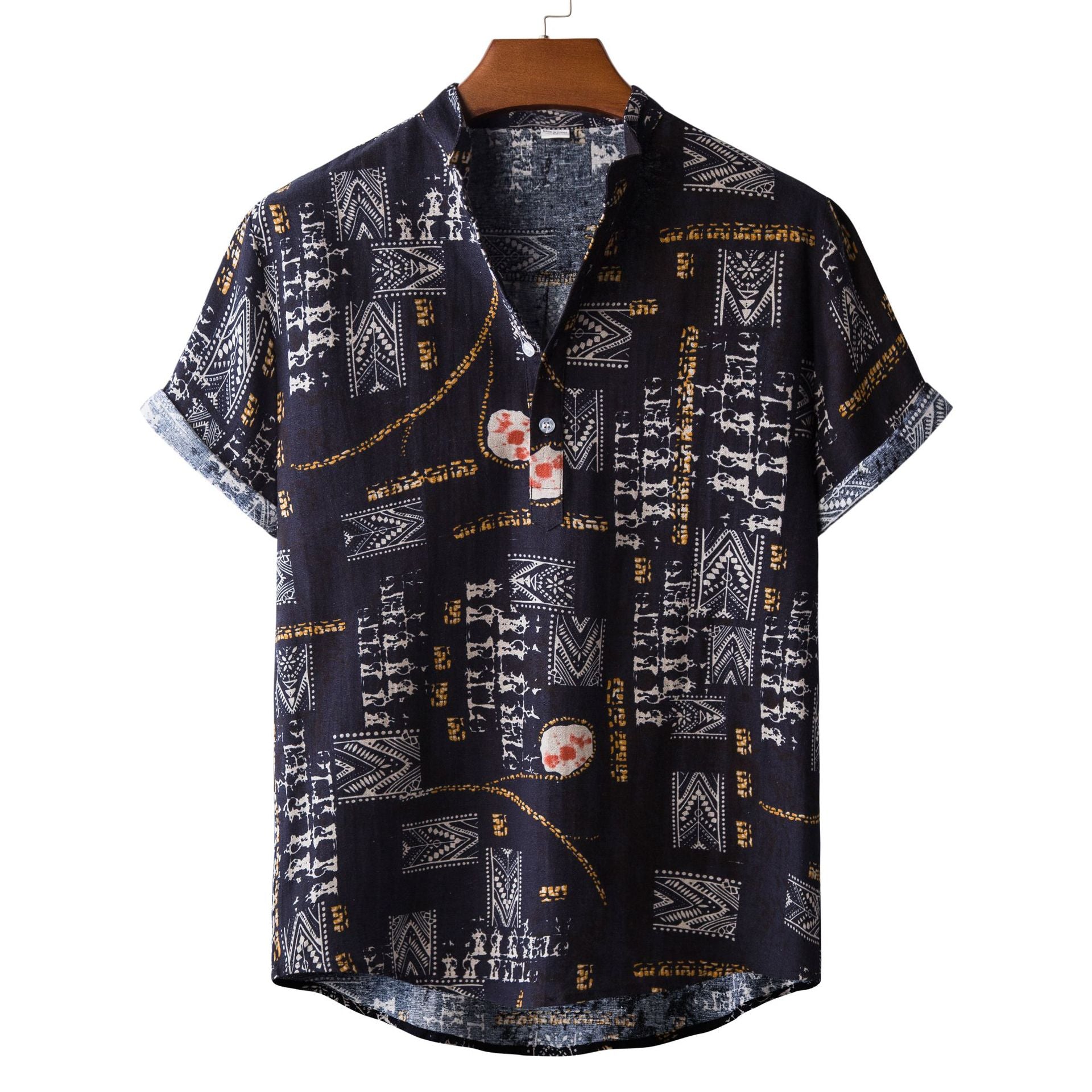 Men's Versatile Casual Linen Floral Shirt apparel & accessories