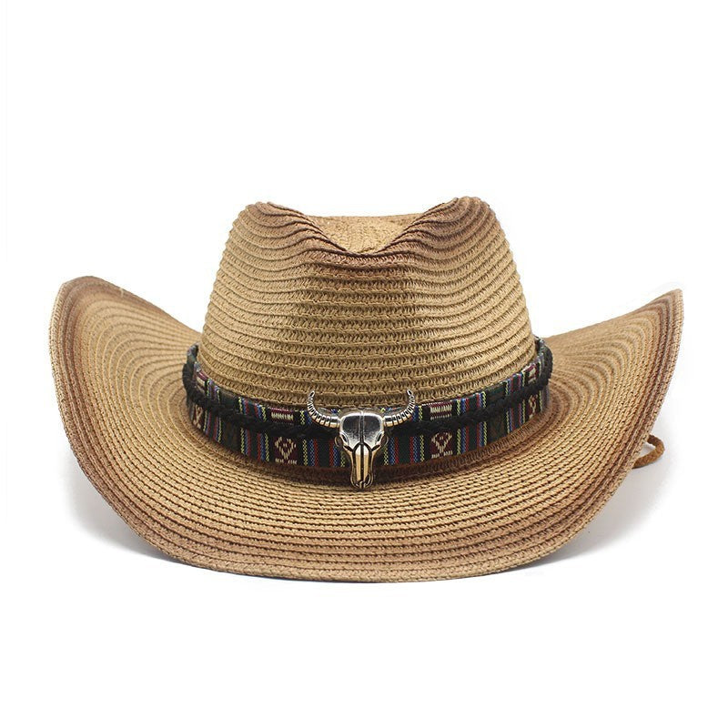 Denim Ethnic Style Straw Hat Men And Women Outdoor apparel & accessories