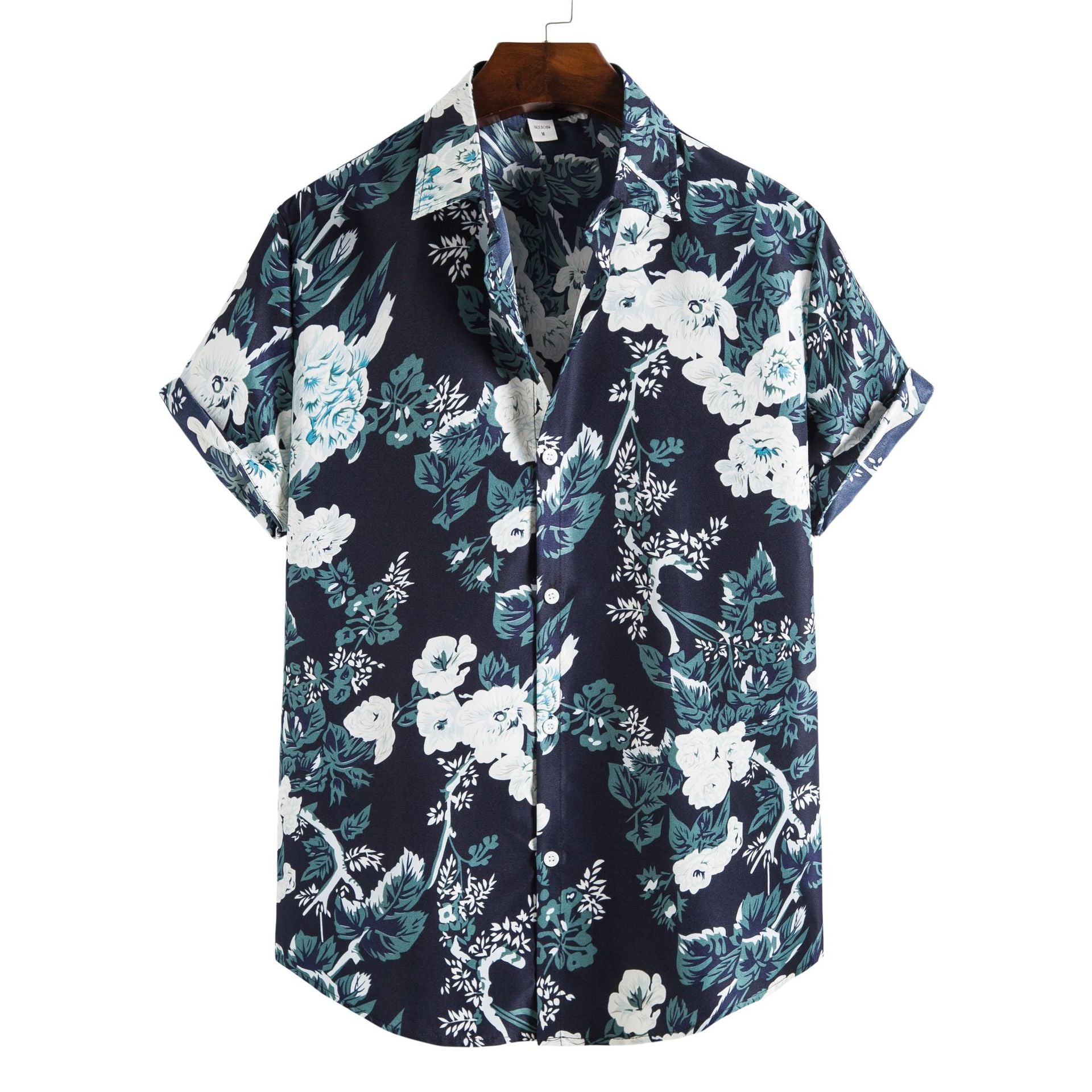 Printed Casual Men's Short-sleeved Shirt Lapel apparel & accessories