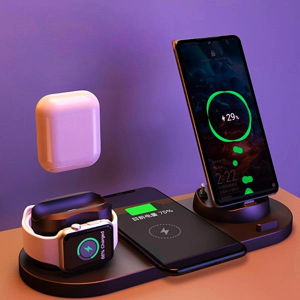 Wireless Charger For IPhone Watch 6 In 1 Fast Charging Dock Station HOME