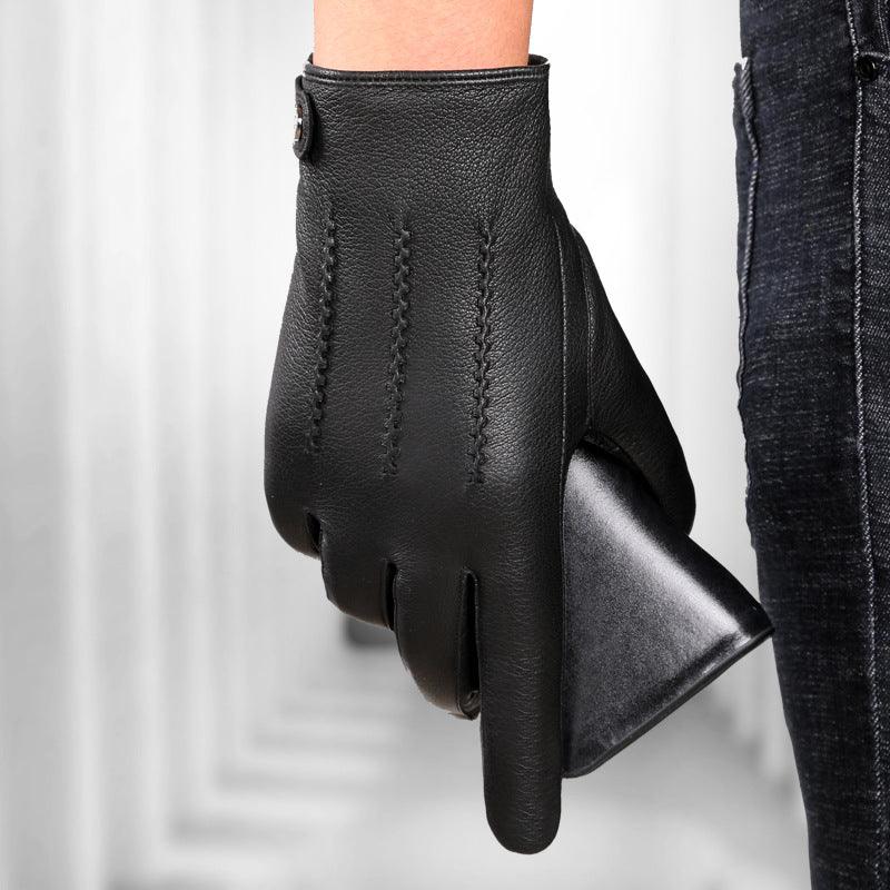 Fleece-lined Thickened Real Leather Gloves shoes, Bags & accessories