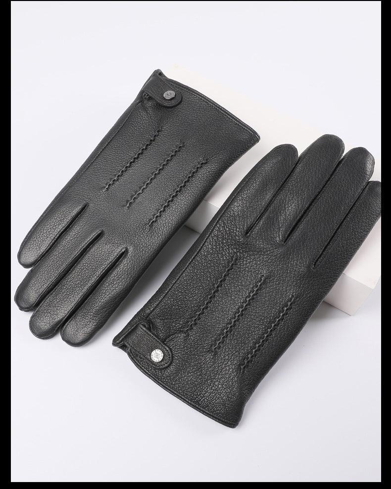 Fleece-lined Thickened Real Leather Gloves shoes, Bags & accessories