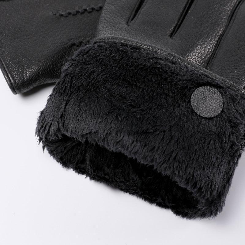 Fleece-lined Thickened Real Leather Gloves shoes, Bags & accessories