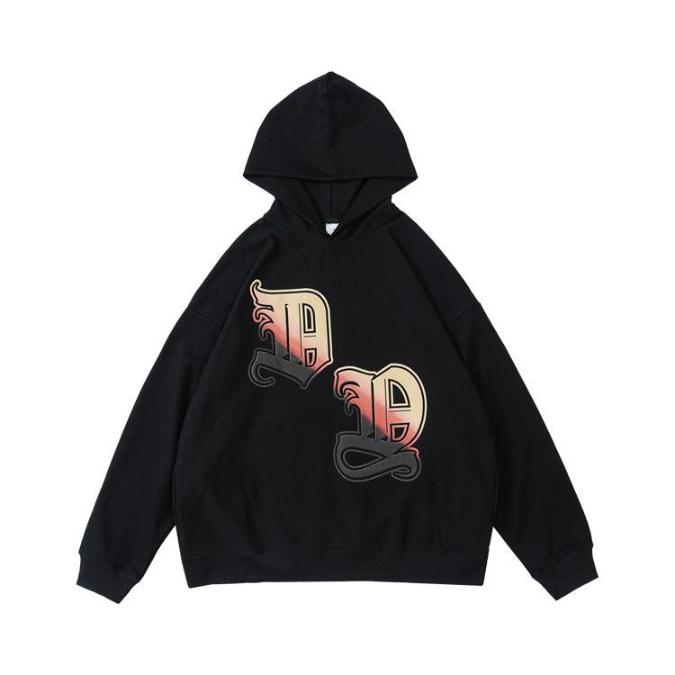 Gradient Printing Hoodie Retro High Street Coat T-Shirts & hoodies