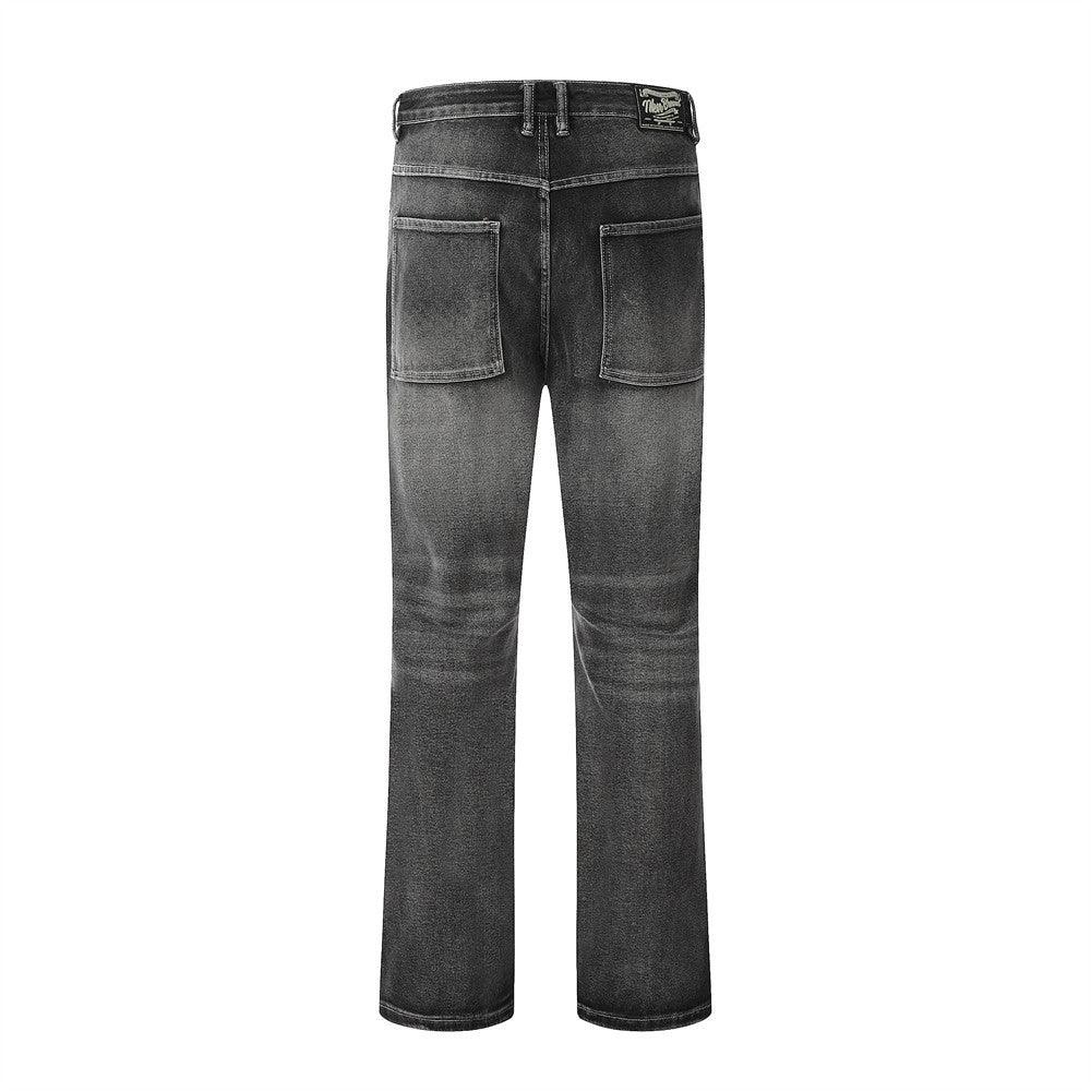 Heavy Washed Black And Gray Worn Jeans Pants & Jeans