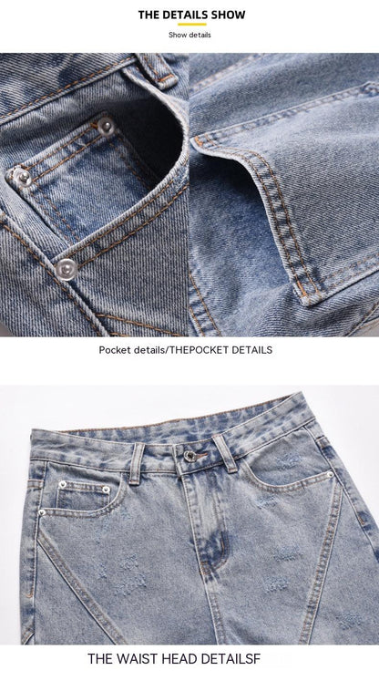 High Street Zipper Jeans For Men Pants & Jeans