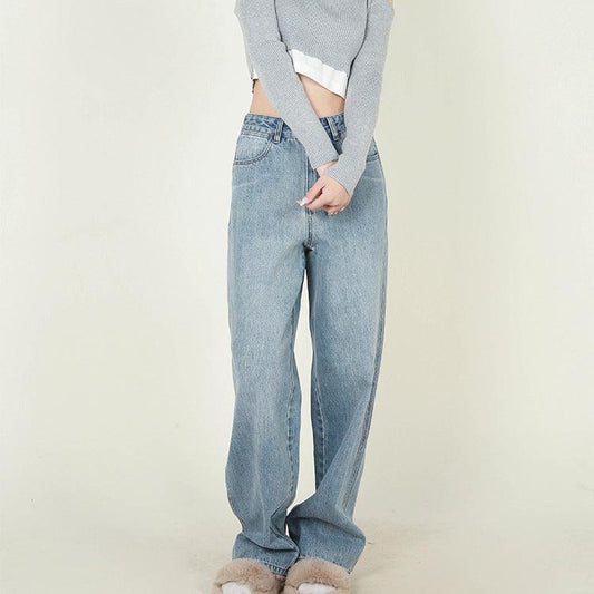 High Waist Loose Daddy Denim Trousers Bottom wear