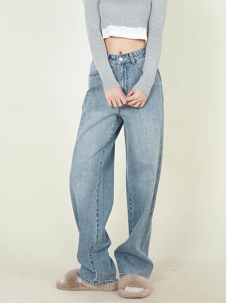 High Waist Loose Daddy Denim Trousers For Women Bottom wear