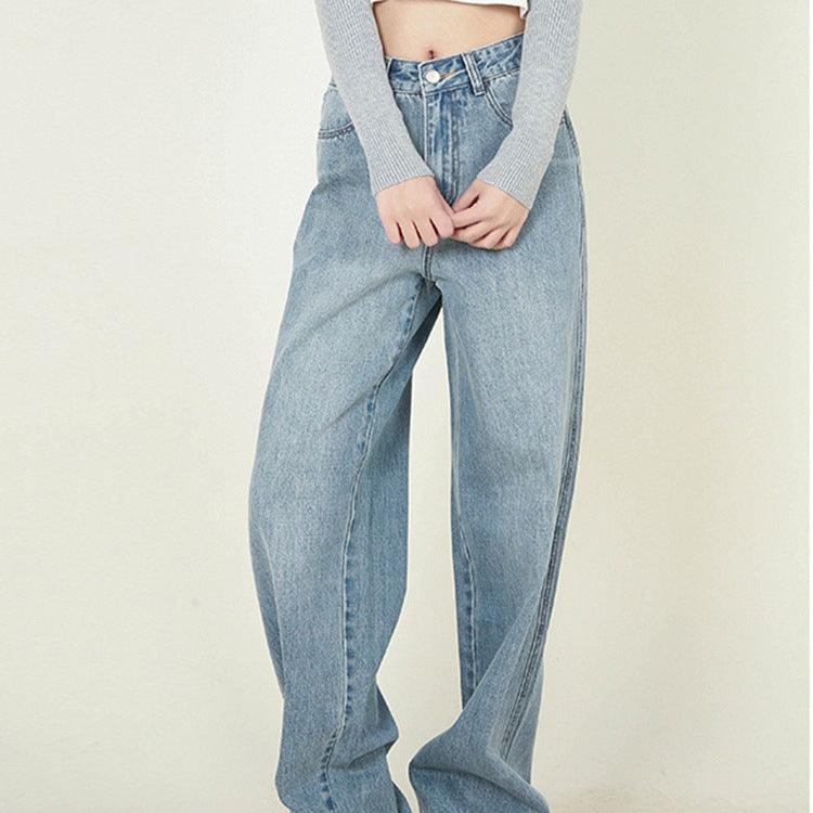 High Waist Loose Daddy Denim Trousers For Women Bottom wear