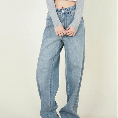 High Waist Loose Daddy Denim Trousers For Women Bottom wear