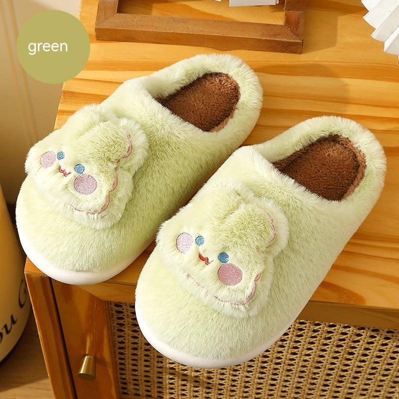 Home Warm Parent-child Cute Fluffy Slippers Shoes & Bags