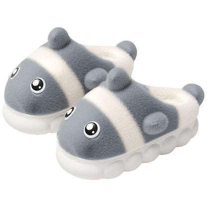 Home Warm Parent-child Cute Fluffy Slippers Shoes & Bags