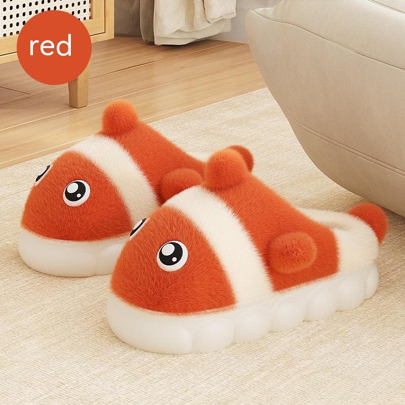 Home Warm Parent-child Cute Fluffy Slippers Shoes & Bags