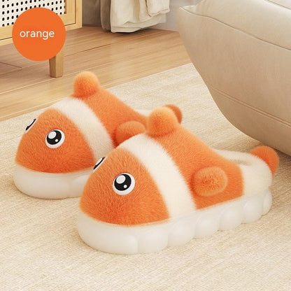 Home Warm Parent-child Cute Fluffy Slippers Shoes & Bags