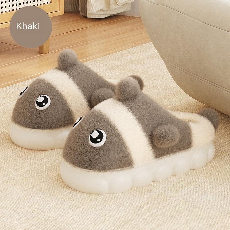 Home Warm Parent-child Cute Fluffy Slippers Shoes & Bags