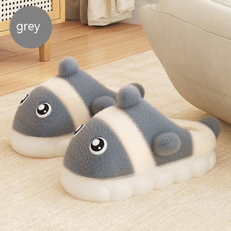 Home Warm Parent-child Cute Fluffy Slippers Shoes & Bags