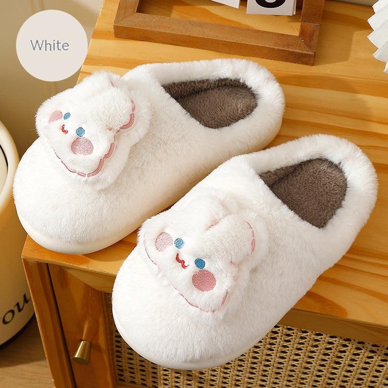 Home Warm Parent-child Cute Fluffy Slippers Shoes & Bags