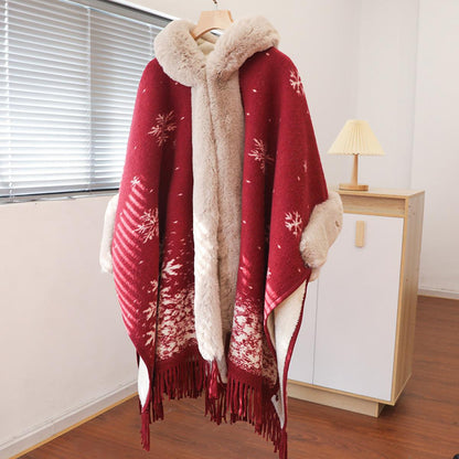 Knitted Shawl Coat Cloak Thickened scarves, Shawls & Hats