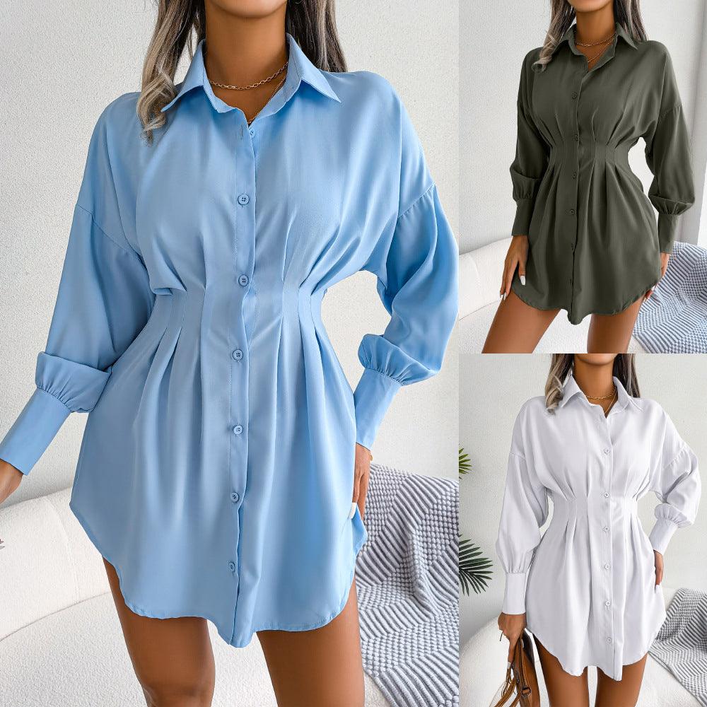 Lantern Sleeves Waist Asymmetric Dress Dresses & Tops