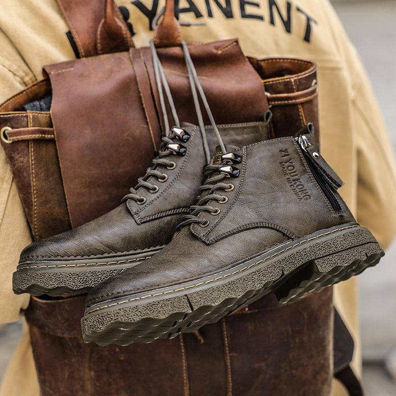 Leather Men's Work Wear Boots Waterproof shoes, Bags & accessories