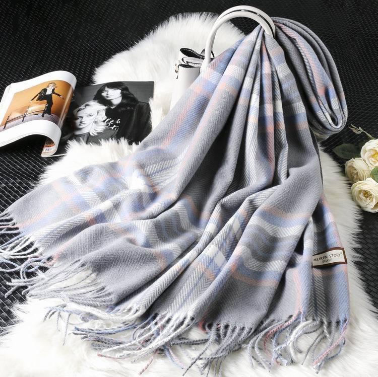 Long tassel double-sided cashmere shawl scarves, Shawls & Hats