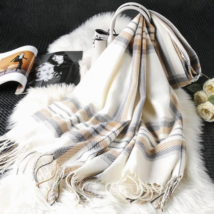 Long tassel double-sided cashmere shawl scarves, Shawls & Hats