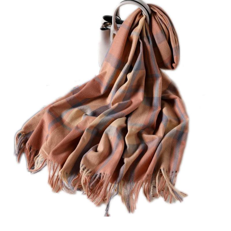 Long tassel double-sided cashmere shawl scarves, Shawls & Hats